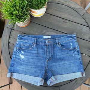 LOFT Medium Wash Distressed Jean Shorts